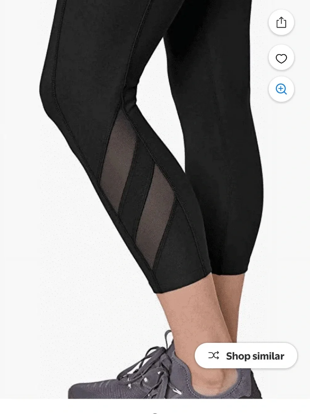 Mondetta Black High-Waist Capri Leggings with Mesh Insets - Picture 3 of 10